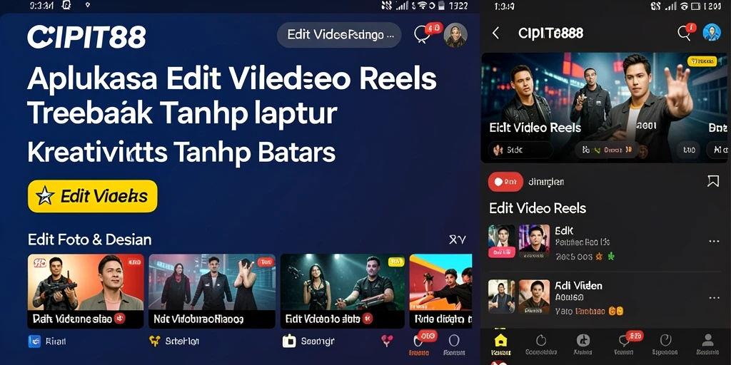 Antarmuka CIPIT88 yang menarik untuk Edit Video Reels.