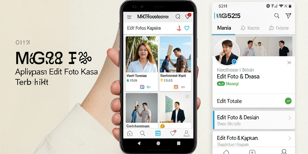 Tampilan antarmuka MG525 untuk edit foto Kertas Kaca yang menarik.