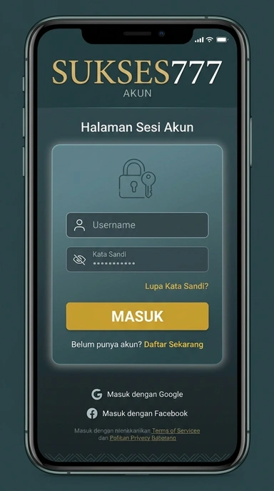 Tampilan halaman login sukses777